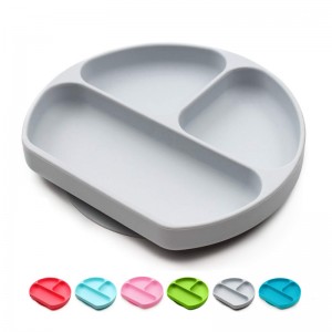 rund form fødevarekvalitet silikone plade baby gummi middag plade engros